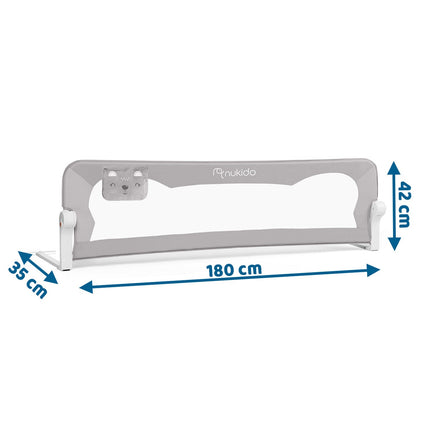 Sengehest til børn 180 x 42 x 35 cm - Sikkerhedsbarriere til sengen med opbevaring og låsesystem
