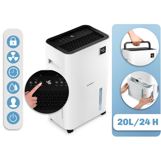 Effektiv affugter med Wi-Fi, 20 l/24 timer - perfekt til hjemmet og tørring af vasketøj