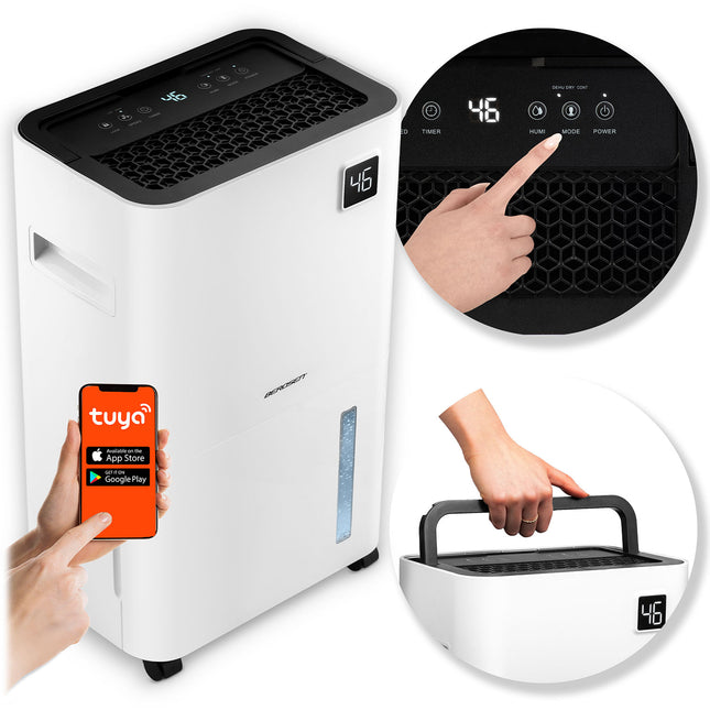Effektiv affugter med Wi-Fi, 20 l/24 timer - perfekt til hjemmet og tørring af vasketøj