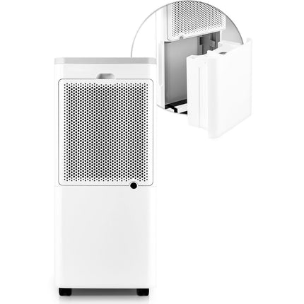 Affugter med kompressor - effektiv lufttørrer til hjemmet, 20L/24H, moderne design, LCD-display og hygrostat