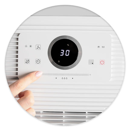 Affugter med kompressor - effektiv lufttørrer til hjemmet, 20L/24H, moderne design, LCD-display og hygrostat