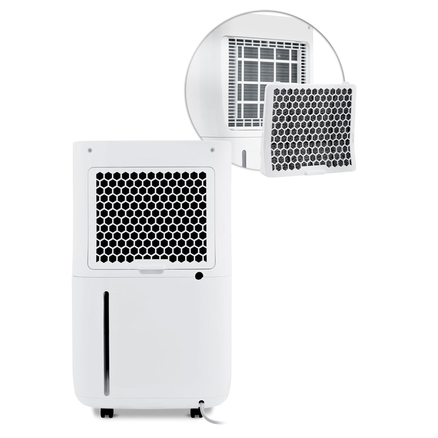 Lufttørrer med kompressor - effektiv affugter til hjemmet, 20 l/24 t, LCD-display, 6,5 l vandtank