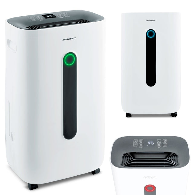Lufttørrer med kompressor - effektiv affugter til hjemmet, 20 l/24 t, LCD-display, 6,5 l vandtank