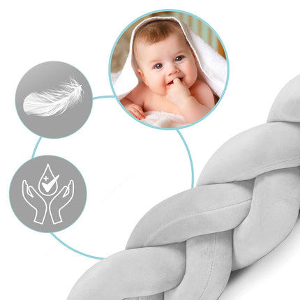 Vuggeseng til baby - 3 meter, antiallergisk og vaskbar i grå farve