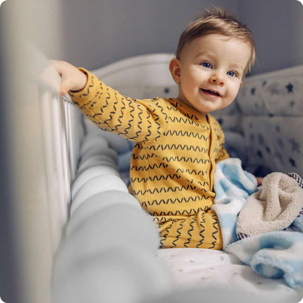 Vuggeseng til baby - 3 meter, antiallergisk og vaskbar i grå farve