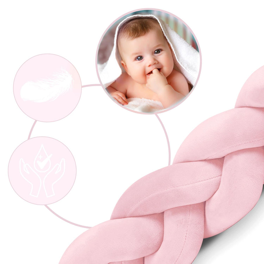 Vuggeseng i antiallergisk materiale - 3m, rosa svøb til babyer