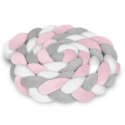 Vuggeseng i antiallergisk materiale - 3m, rosa-grå, sikker og stilfuld til babyer