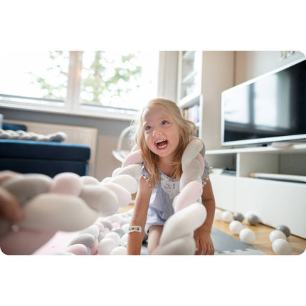 Vuggeseng til baby - 3 meter, antiallergisk og stilfuld i blå-grå farver