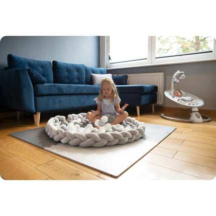 Vuggeseng til baby - 3 meter, antiallergisk og stilfuld i mintgrøn og grå