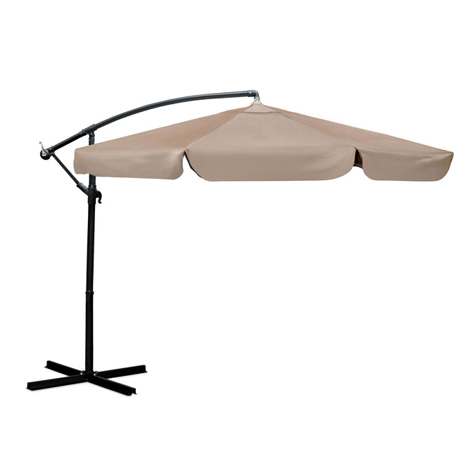 Stor haveparasol 350 cm med justerbar hældning og praktisk opbevaring - perfekt til terrasse, altan og have