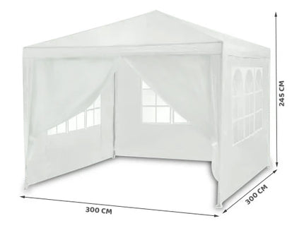 Hvid havepavillon 3x3m - Ideel til fester og udendørs arrangementer