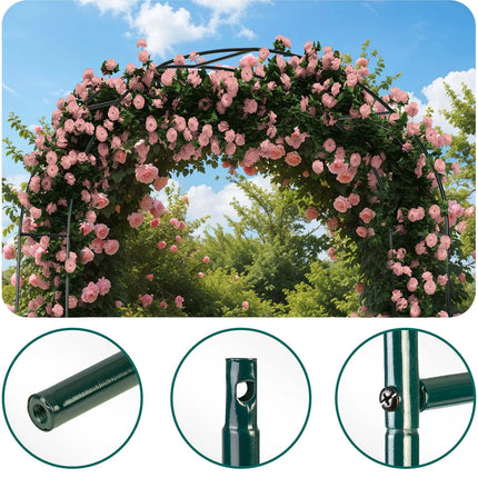 Holdbar havepergola 240 cm til klatreplanter - nem montering og vejrbestandig