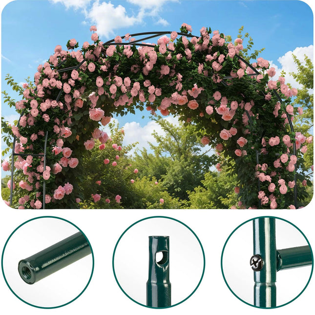 Holdbar havepergola 240 cm til klatreplanter - nem montering og vejrbestandig