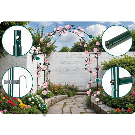 Holdbar havepergola 240 cm til klatreplanter - nem montering og vejrbestandig