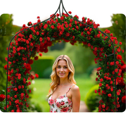 Holdbar havepergola med bue - 265 cm til klatreplanter og dekorationer