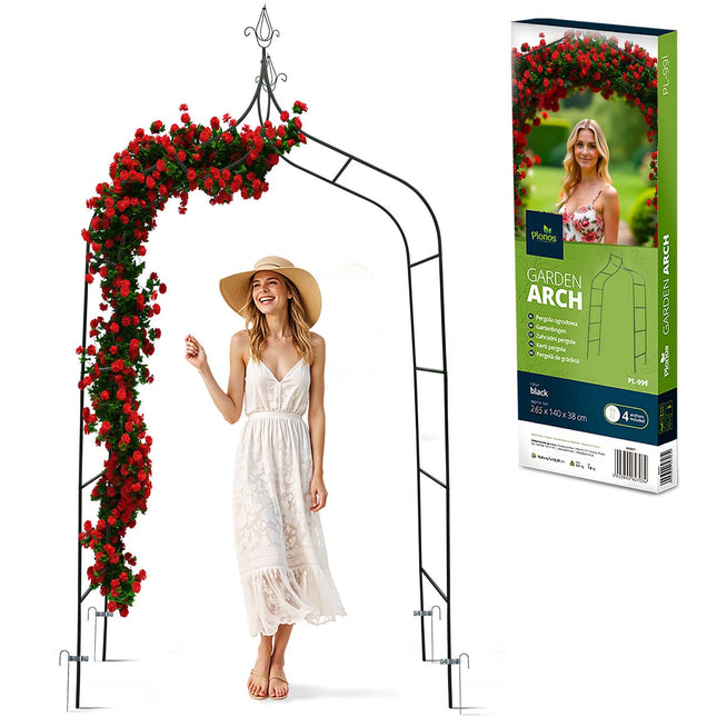 Holdbar havepergola med bue - 265 cm til klatreplanter og dekorationer