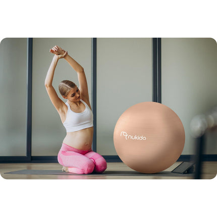 Graviditetsfitnessbold 65 cm - Ergonomisk og sikker til hjemmetræning med gratis pumpe