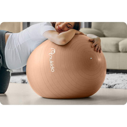 Graviditetsfitnessbold 65 cm - Ergonomisk og sikker til hjemmetræning med gratis pumpe