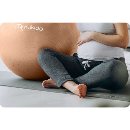 Graviditetsfitnessbold 65 cm - Ergonomisk og sikker til hjemmetræning med gratis pumpe