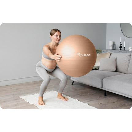 Graviditetsfitnessbold 65 cm - Ergonomisk og sikker til hjemmetræning med gratis pumpe
