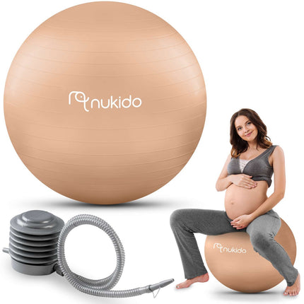Graviditetsfitnessbold 65 cm - Ergonomisk og sikker til hjemmetræning med gratis pumpe