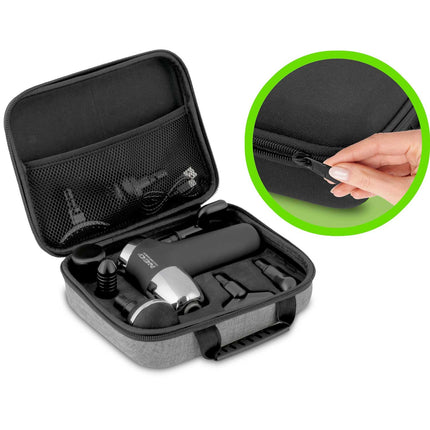 Kropsmassagepistol med 8 udskiftelige hoveder til afslapning og muskelgenopretning