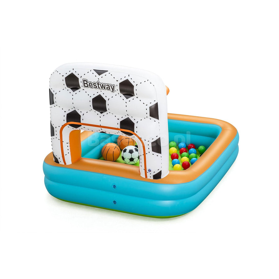 3-i-1 Oppustelig Boldbassin med Basketball og Fodbold til Børn - 120 x 107 x 84 cm