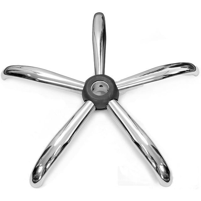 Forkromet lænestolsfod med 64 cm diameter til kontorstole