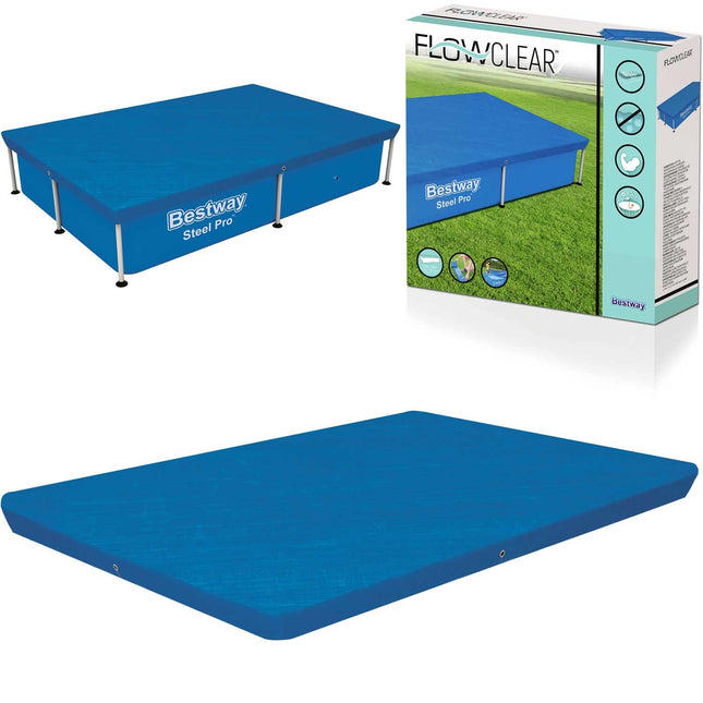 Rektangulært poolovertræk 224 x 154 cm til rammepool - beskyt dit poolvand mod snavs og insekter