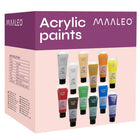 Acrylmaling Sæt med 12 Farver – 100 ml Hver Tube til Kreativitet
