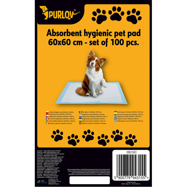 Engangs Absorberende Hygienepuder 60x60 cm - Inkl. Affaldsposer