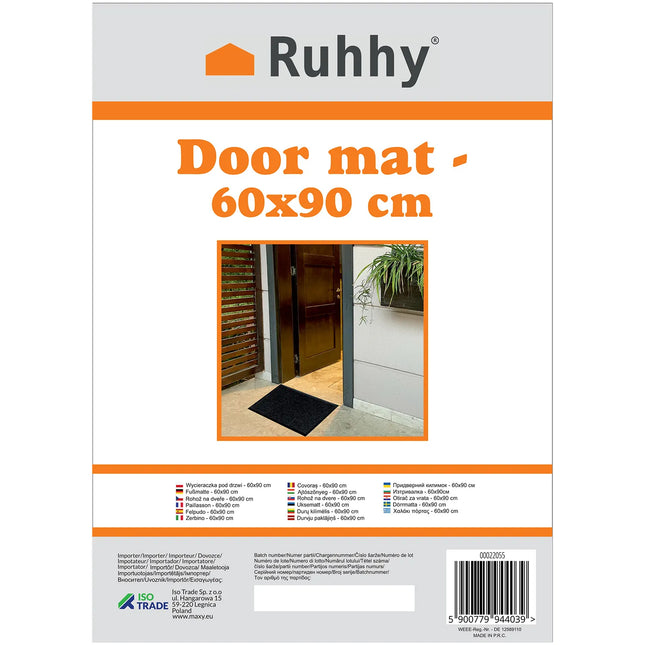 Dørmåtte 58,6 x 88,2 cm skridsikker til ude og inde