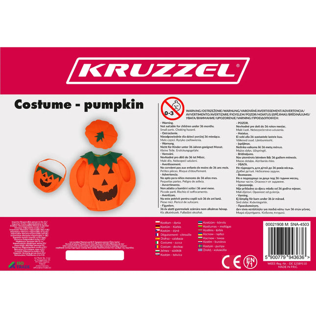 Halloween Græskar Kostume - 3 dele til Sjov og Fest