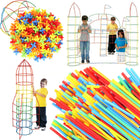 BLOCKS - STRAWS - Kreativt Byggesæt med 408 Dele til Børn