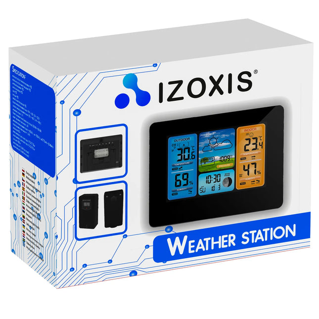 Vejrstation trådløs med udendørs sensor og LCD-display