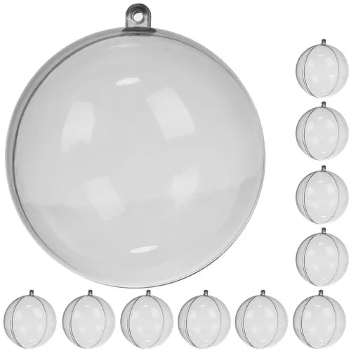 Transparent Julepynt - 10 stk. Halvfoldede Kugler til DIY Dekoration