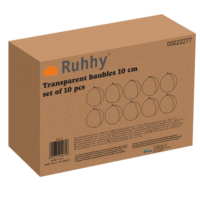 Transparent Julepynt - 10 stk. Halvfoldede Kugler til DIY Dekoration
