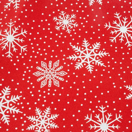 Juledug i Rød med Hvide Snefnug – 150 x 35 cm