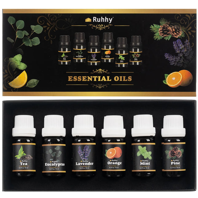 Essentielle Olier Sæt - 6 Forskellige Dufte i 10 ml Flasker