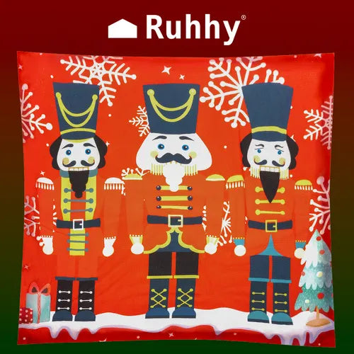 Julepude Betræk 45x45 cm – Nutcracker Motiv til Hyggelig Indretning