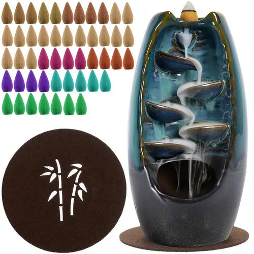 Ceramic Scented Fireplace - Elegant Røg Vandfald til Afslapning
