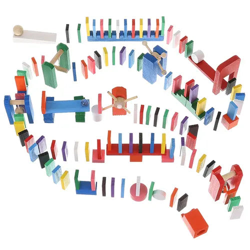 Wooden Domino Sæt - 407 Stykker med Opbevaringspose