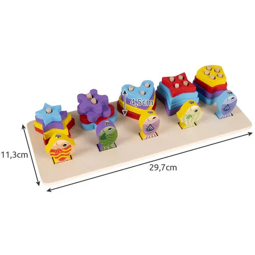SHAPE SORTER + FISHING GAME – Lær og Leg med Farverige Trælegetøj