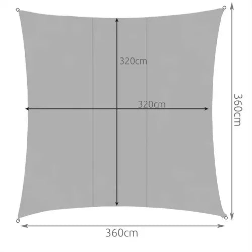 Solsejl 3,6x3,6 m vandtæt polyester
