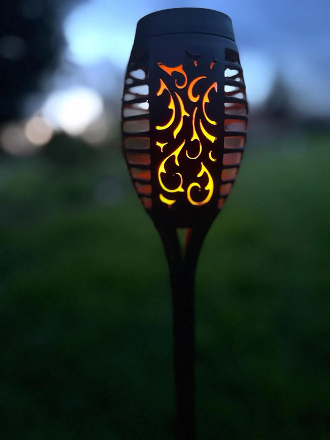 Solcellelamper med flammeeffekt 4 stk. til haven