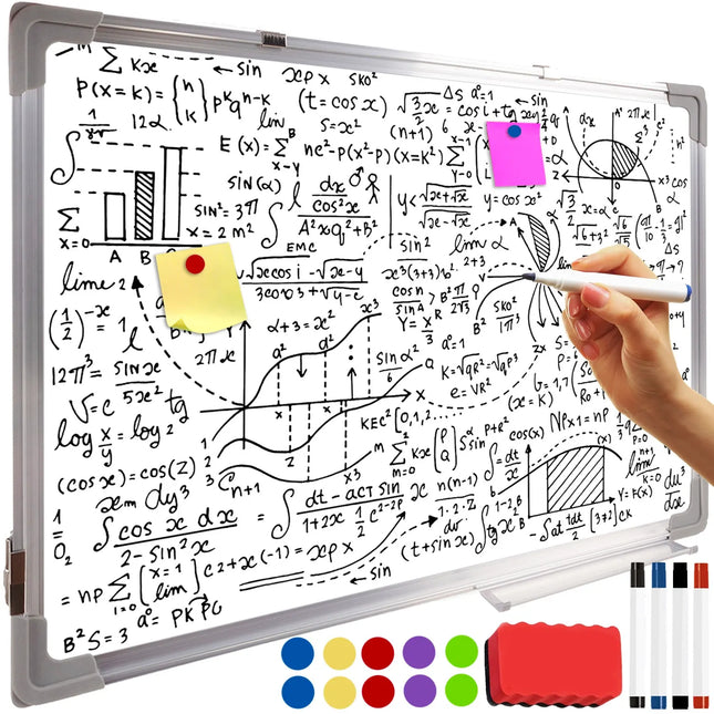 Whiteboard magnetisk 90x60 cm med 4 markører og svamp