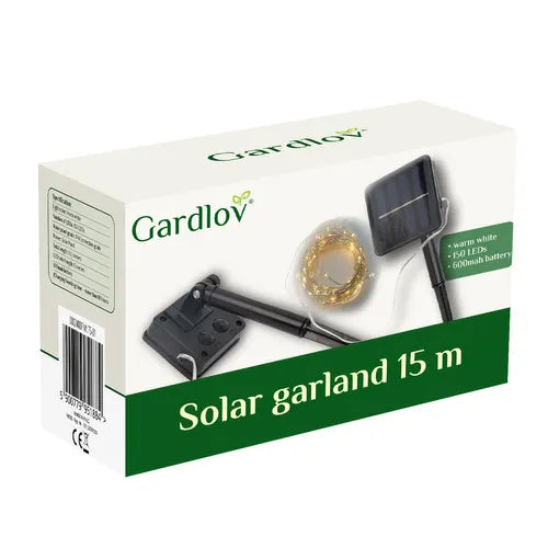Solar LED Lyskæde 15m – Dekorativ og Vandtæt til Haven
