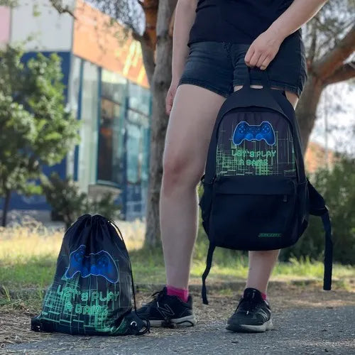 Gamer Rygsæk med Sko- og PE Taske – 22L Kapacitet og Ergonomisk Design