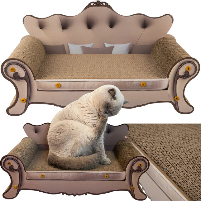 Kradsepost til kat i pap, sofaform