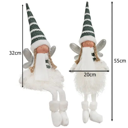 Julefe Fairy Figurine – Sidende Dekoration til Jul